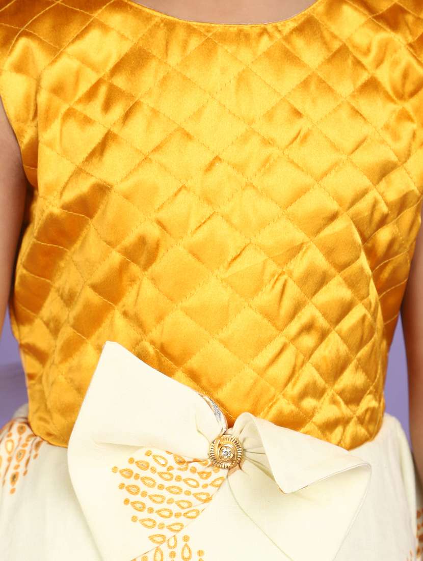 yellow printed detailed frock - 20755449 -  Standard Image - 5