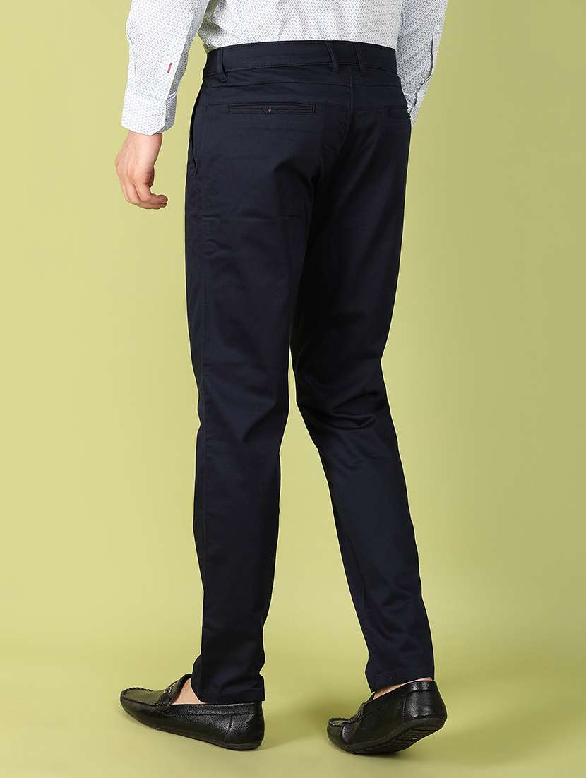 men mid rise solid chinos - 20755483 -  Standard Image - 3