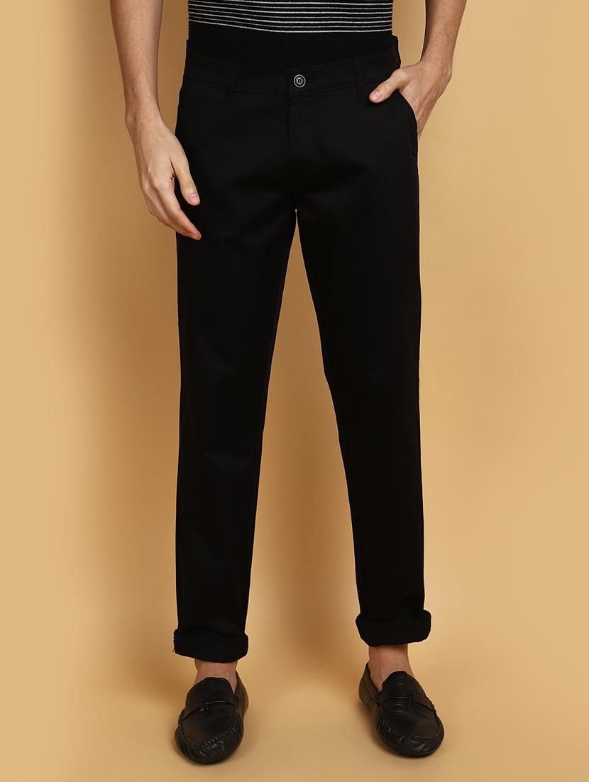 men black solids chinos casual trouser - 20755484 -  Zoom Image - 0