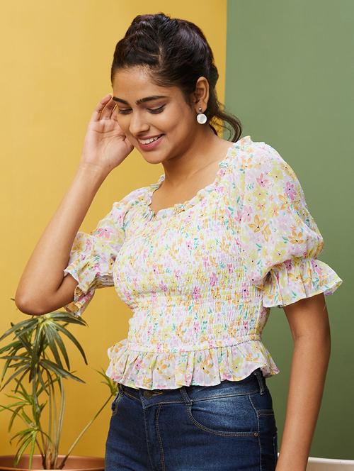 off white polyester regular top - 20755973 - Standard Image - 0