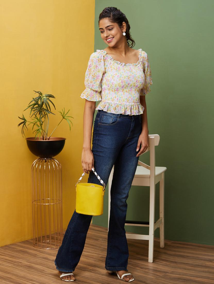 off white polyester regular top - 20755973 - Standard Image - 3