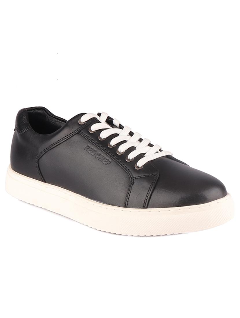 black leather lace up sneakers - 20756030 - Zoom Image - 0
