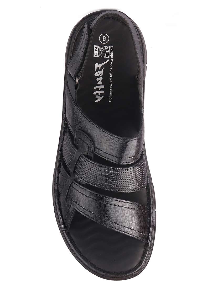 black leather back strap sandals - 20756044 -  Standard Image - 5