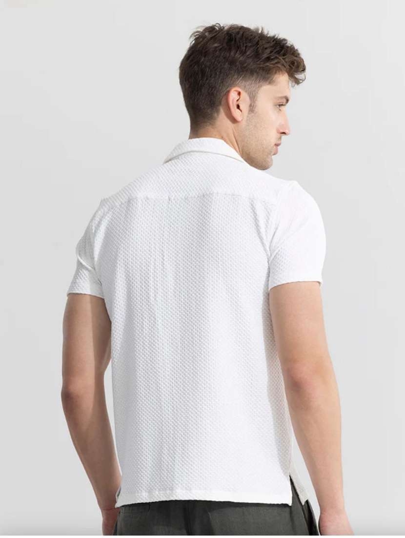 white self design casual shirt - 20756154 -  Standard Image - 3