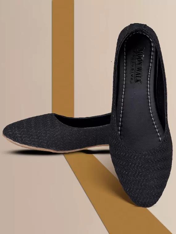 black synthetic slip on ballerina - 20757287 -  Zoom Image - 0