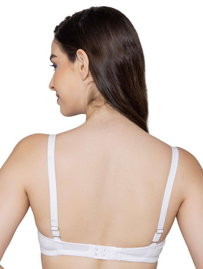 white cotton blend regular bra - 20757294 -  Standard Image - 3