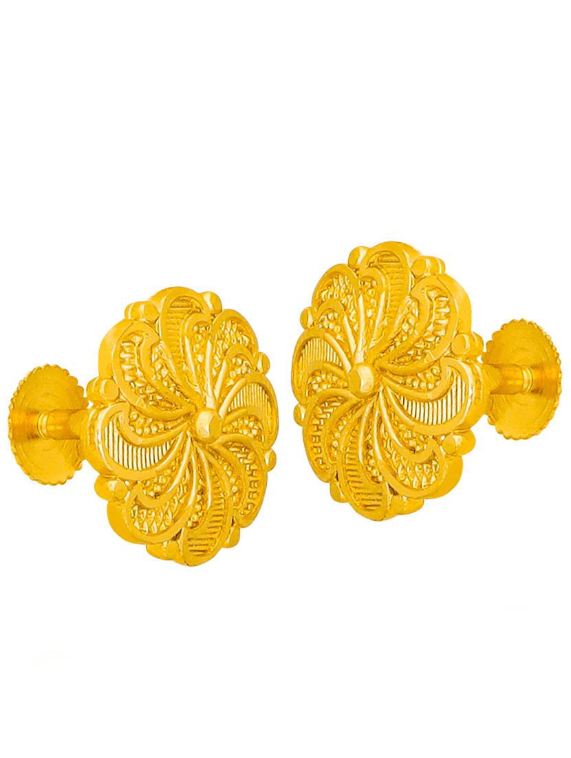 gold brass studs earrings - 20757368 - Zoom Image - 0