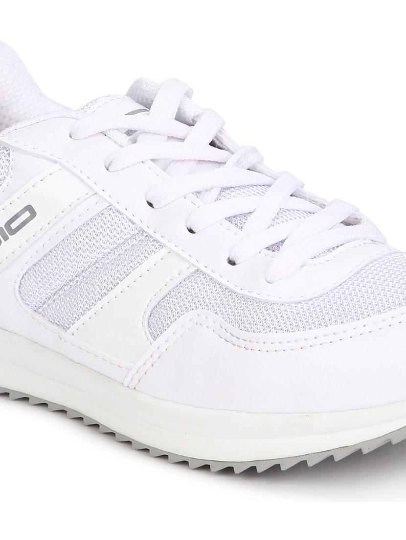 solid white lace up sport shoes - 20757454 - Standard Image - 5