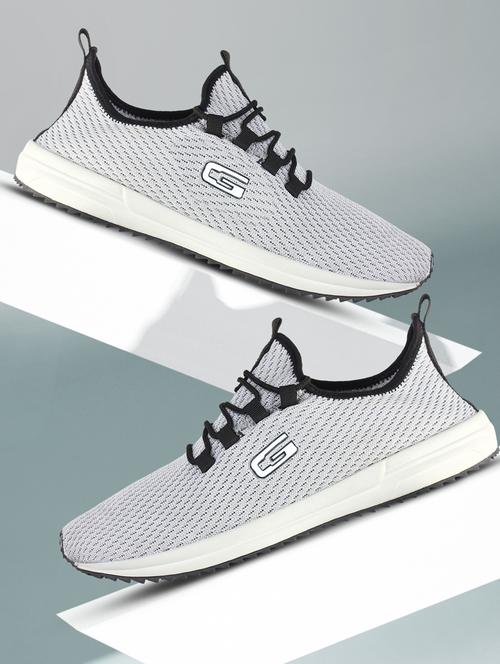 solid grey lace up sport shoes - 20757458 -  Standard Image - 0