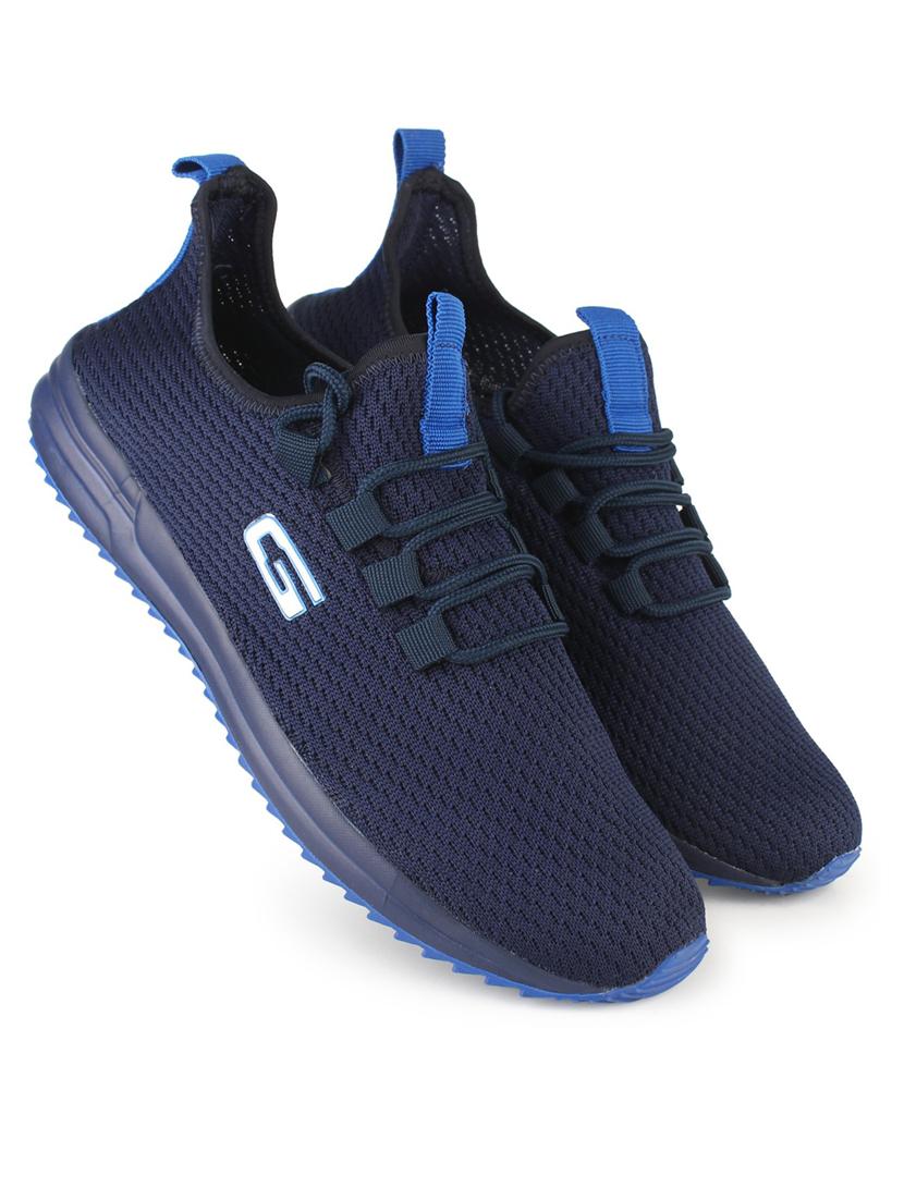 navy blue lace up sports shoes - 20757459 - Standard Image - 3