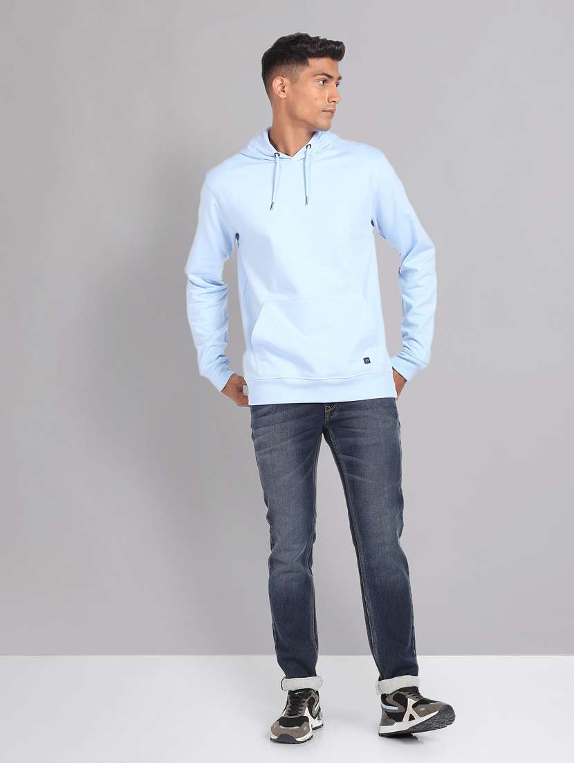 solid purist blue hooded sweatshirt - 20757477 - Standard Image - 3