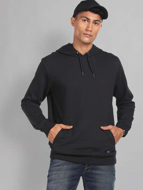 solid black hooded sweatshirt - 20757478 -  Standard Image - 0