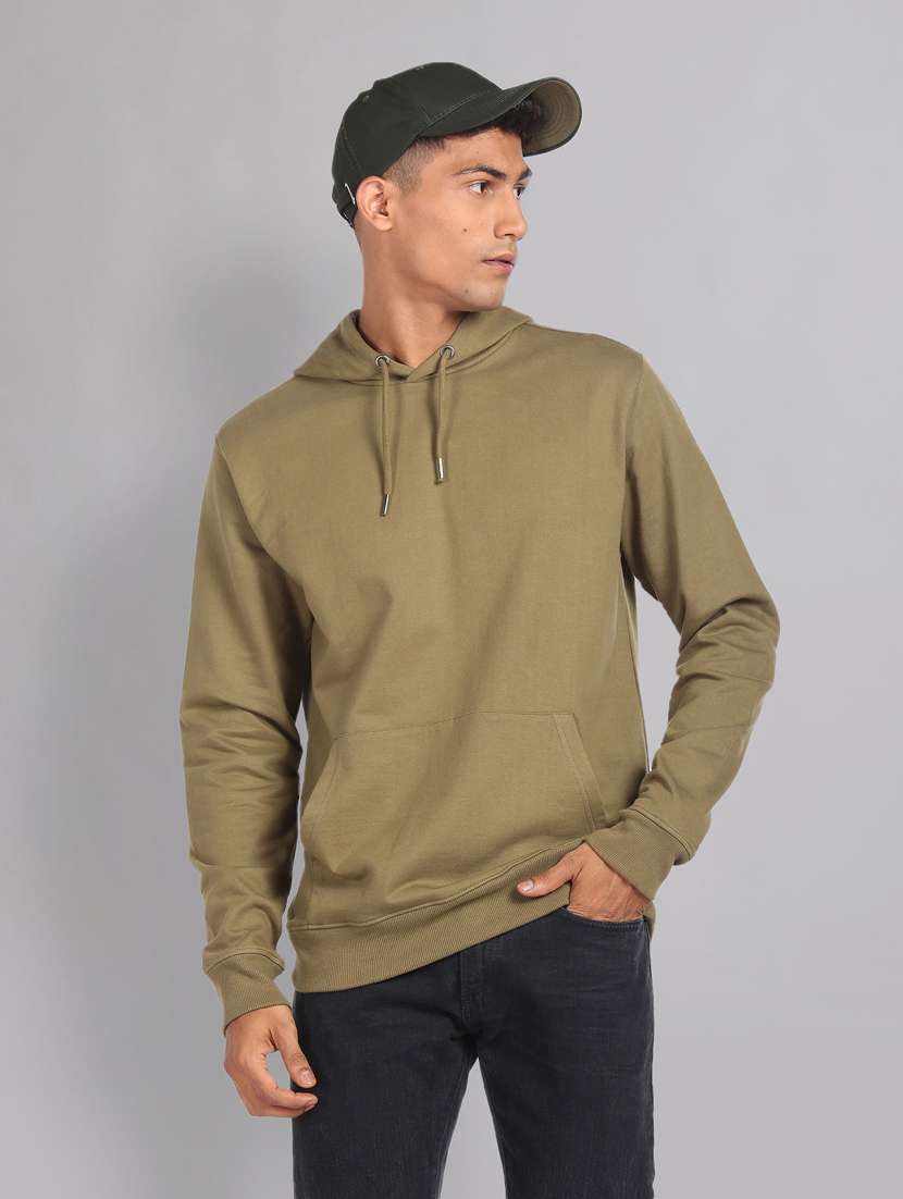 solid green hooded sweatshirt - 20757479 -  Zoom Image - 0