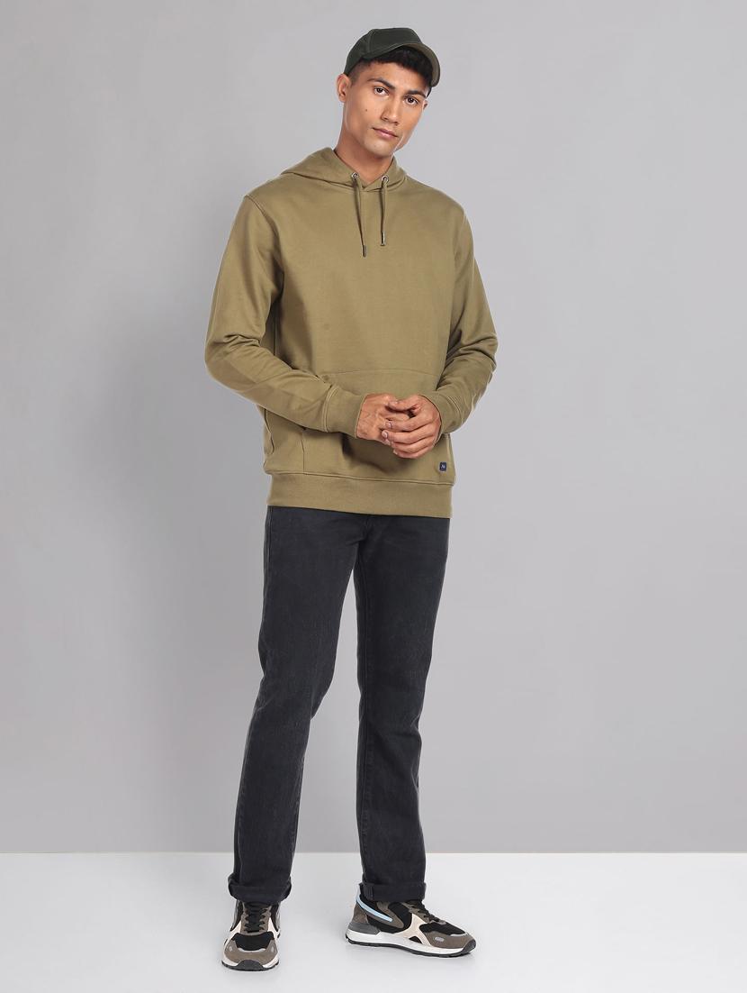 solid green hooded sweatshirt - 20757479 - Standard Image - 3