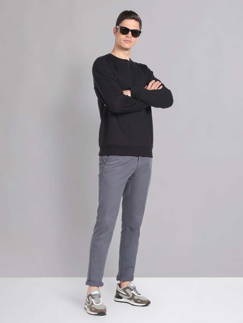 men long sleeves plain printed sweatshirt - 20757482 - Standard Image - 3