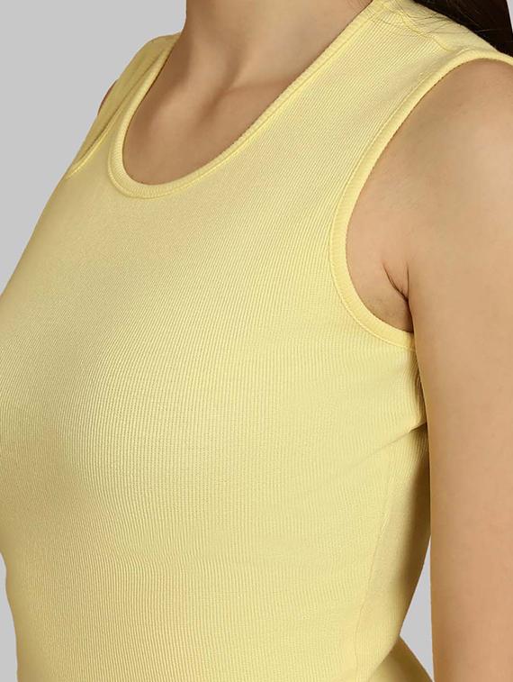 women yellow solid crop top - 20757498 - Standard Image - 3