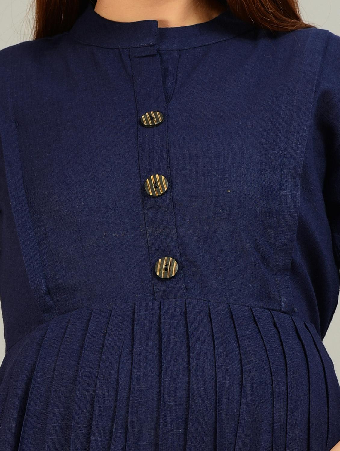 blue rayon maternity wear dress - 20757803 - Standard Image - 5