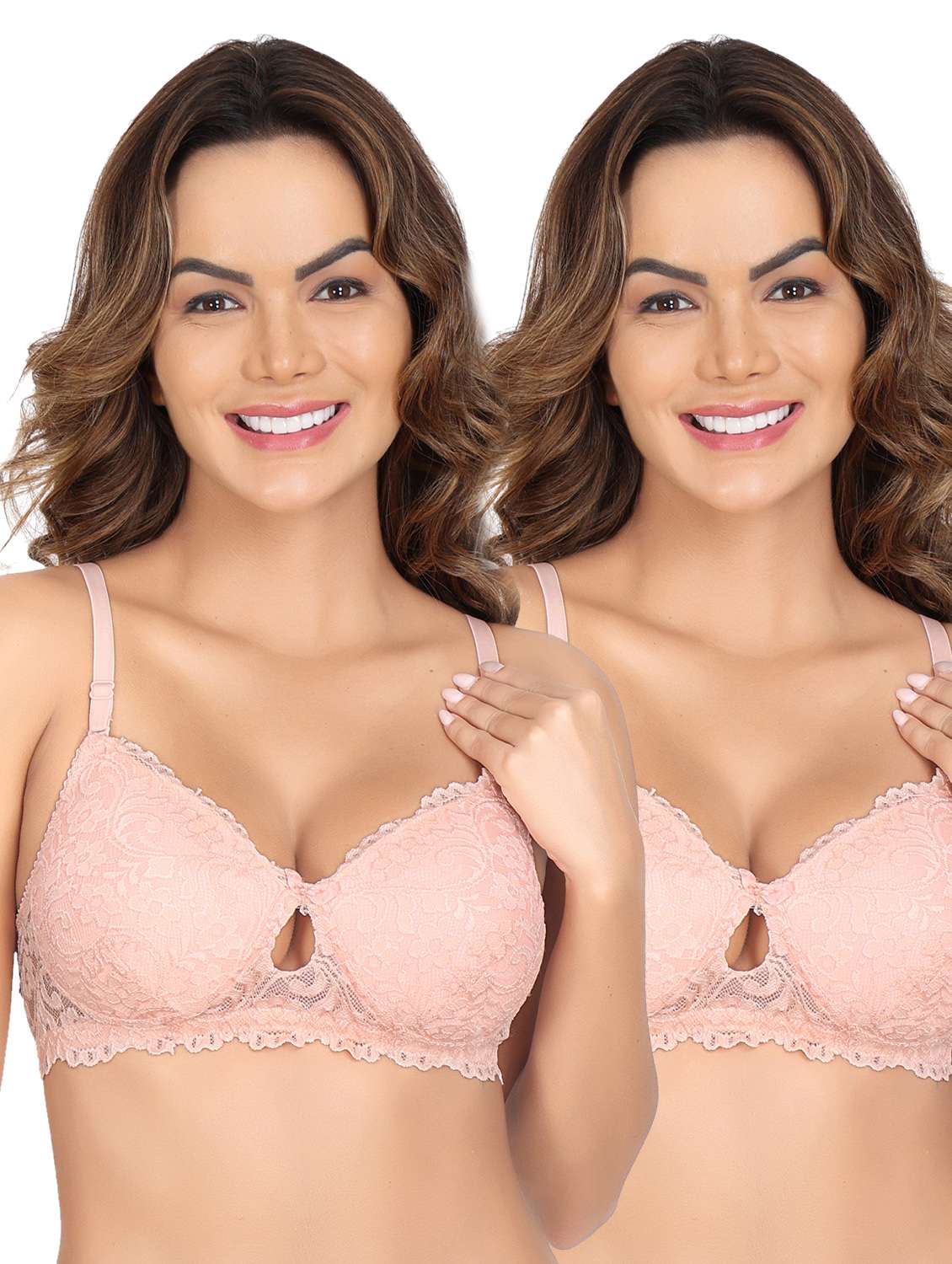 women pack of 2 net regular bra