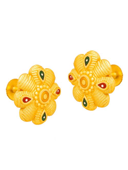 gold plated studs earrings - 20758118 - Standard Image - 0