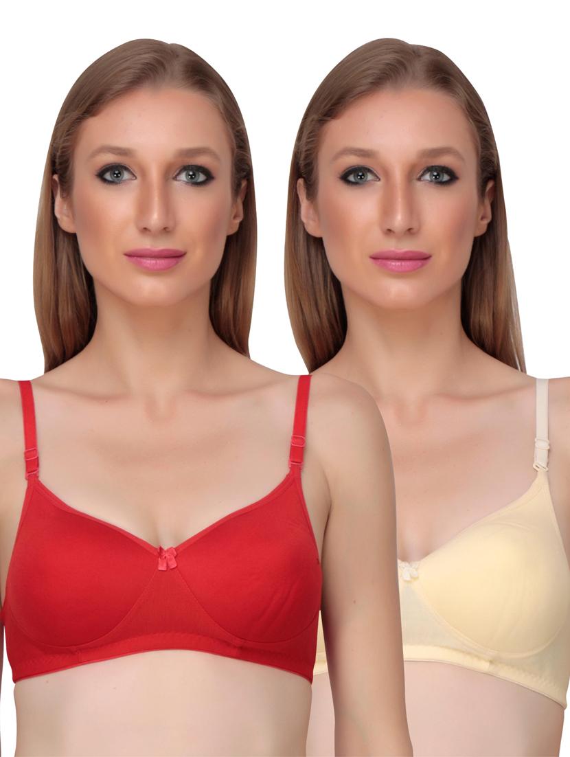 pack of 2 solid multi colored t-shirt bra - 20763861 -  Zoom Image - 0