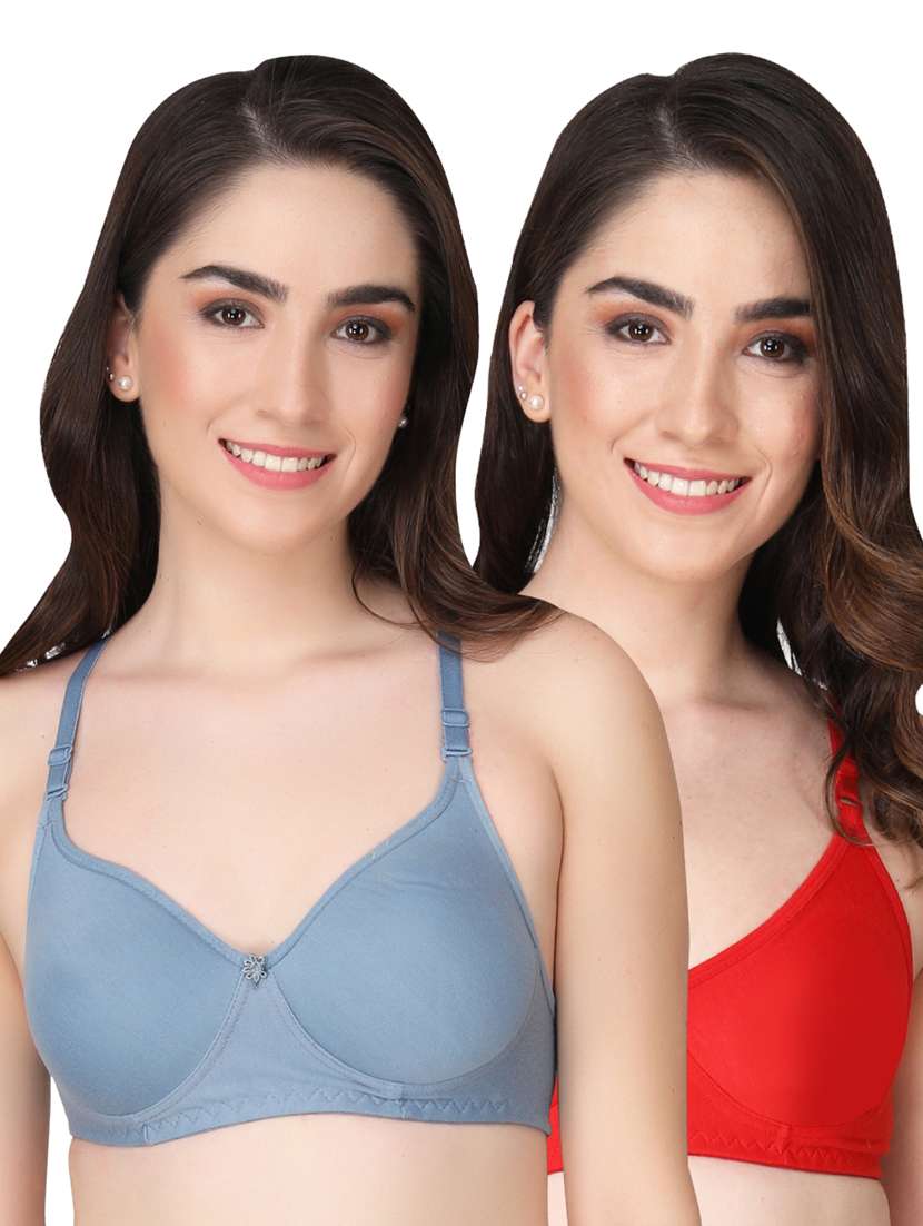 pack of 2 solid multi colored t-shirt bra - 20763867 - Zoom Image - 0
