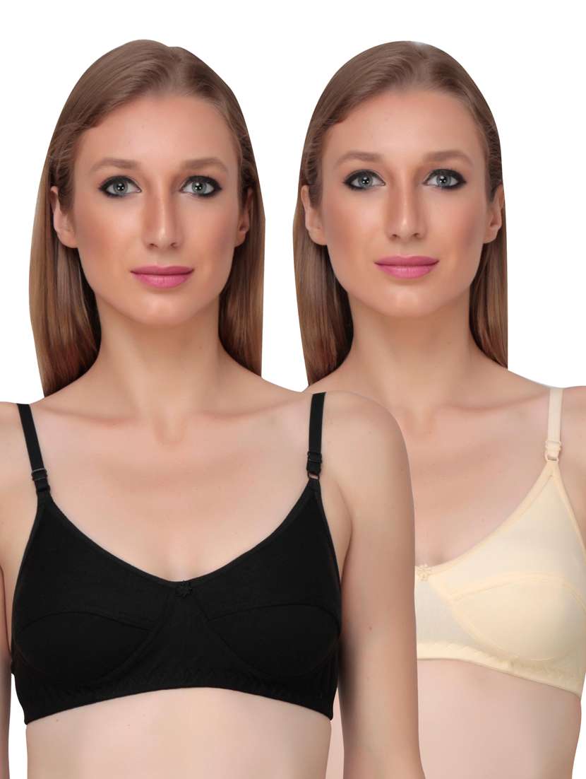 pack of 2 solid multi colored t-shirt bra