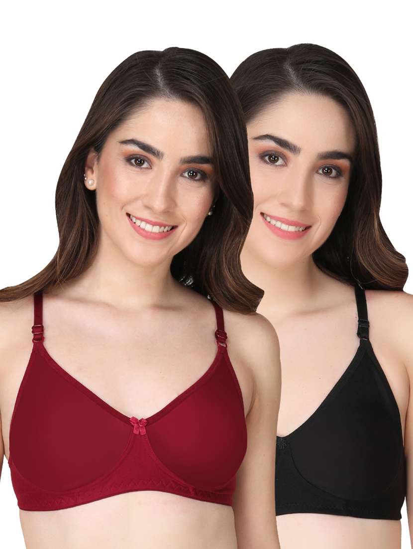 pack of 2 solid multi colored t-shirt bra - 20763875 -  Zoom Image - 0