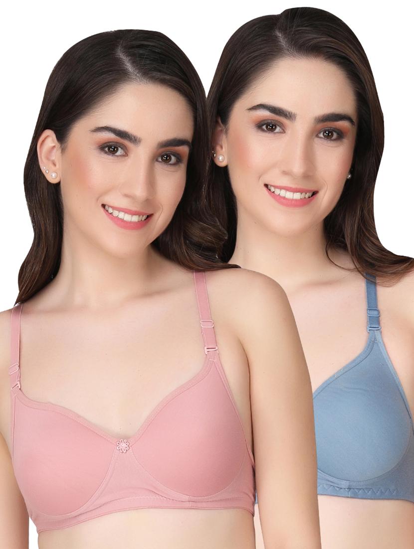 pack of 2 solid multi colored t-shirt bra - 20763913 -  Zoom Image - 0