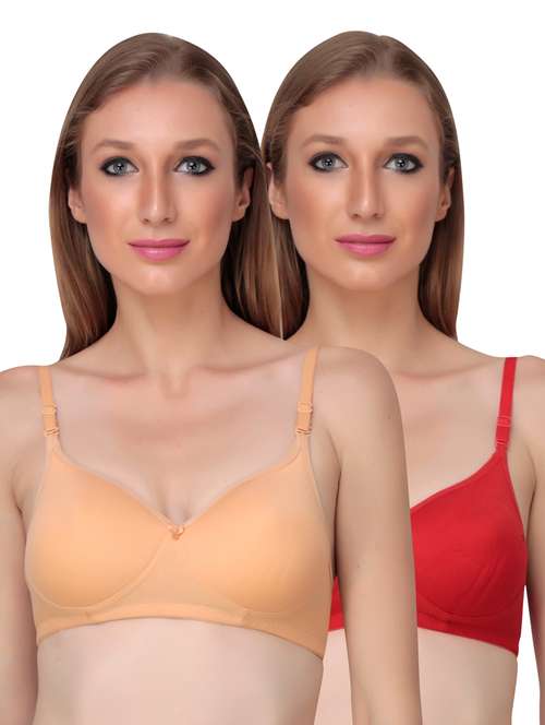 pack of 2 solid multi colored t-shirt bra - 20764022 -  Standard Image - 0