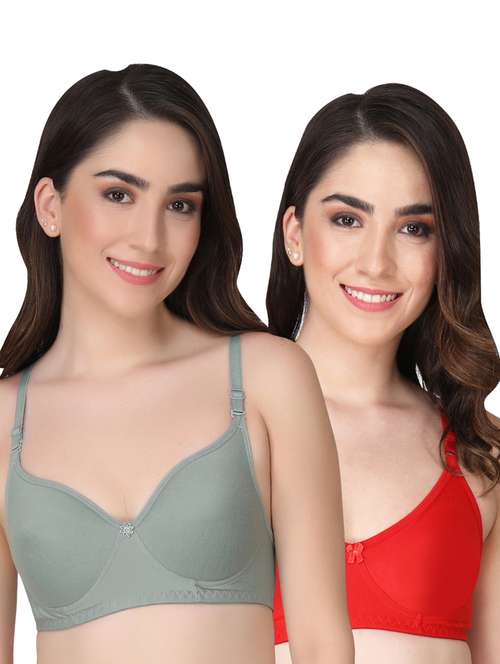 pack of 2 solid multi colored t-shirt bra - 20764028 -  Standard Image - 0