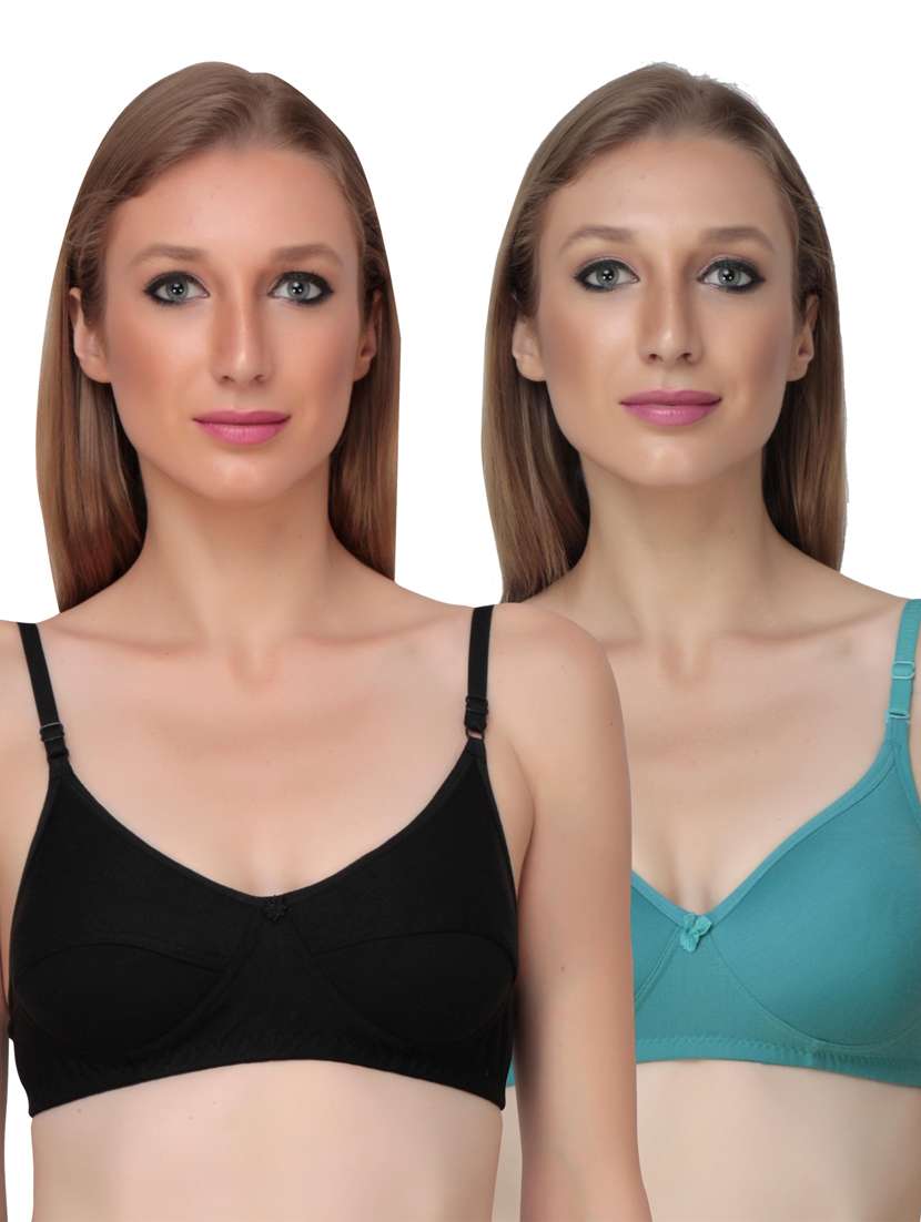 pack of 2 solid multi colored t-shirt bra
