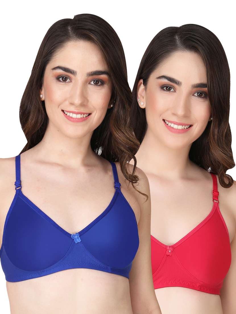 pack of 2 solid multi colored t-shirt bra - 20764055 -  Zoom Image - 0