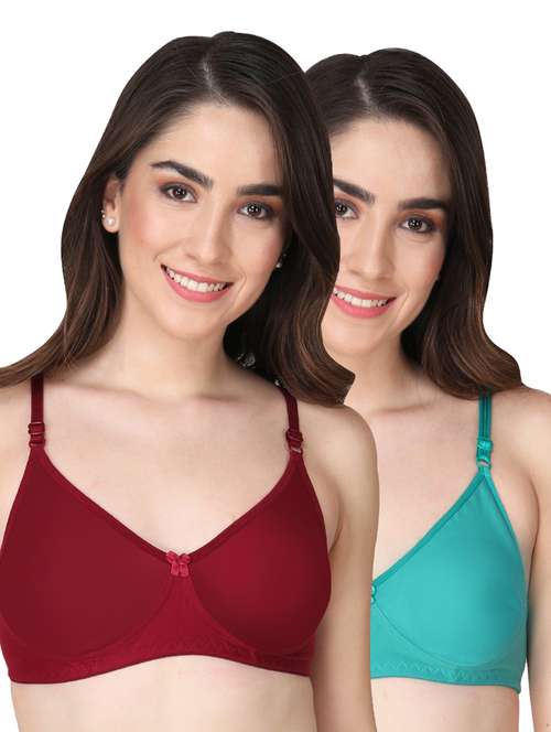 pack of 2 solid multi colored t-shirt bra
