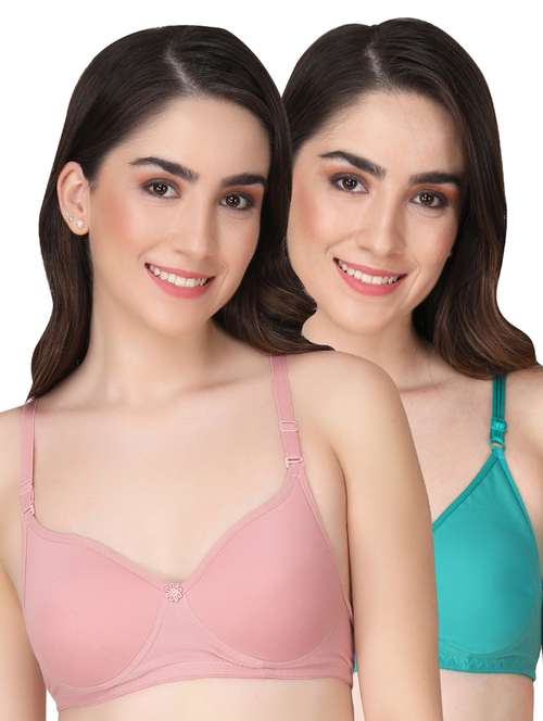 pack of 2 solid multi colored t-shirt bra - 20764064 -  Standard Image - 0