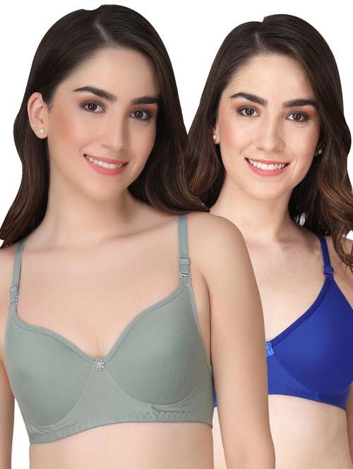 pack of 2 solid multi colored t-shirt bra - 20764067 -  Standard Image - 0