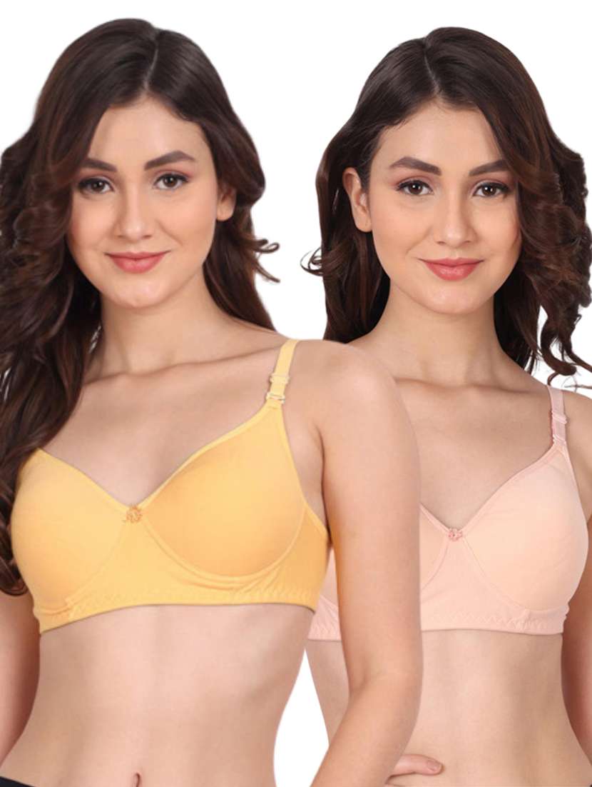 pack of 2 solid multi colored t-shirt bra