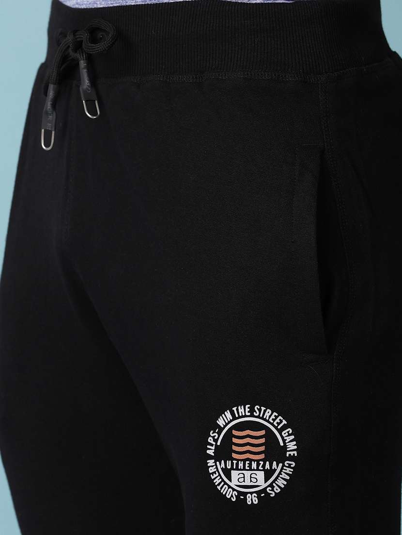 men black placement printed track pant - 20764185 -  Standard Image - 5