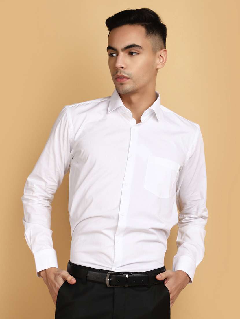 white cotton formal shirt