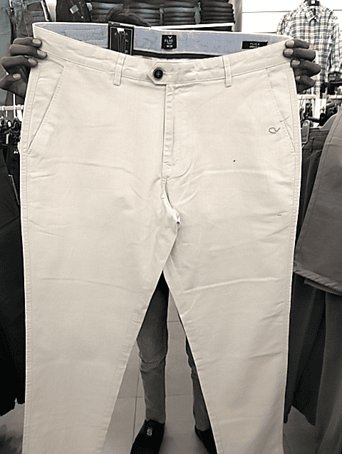 cream linen casual trousers - 20764313 -  Zoom Image - 0
