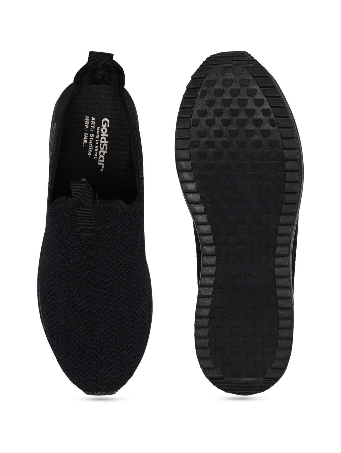 black walking  slip on sport shoe - 20764692 -  Standard Image - 5