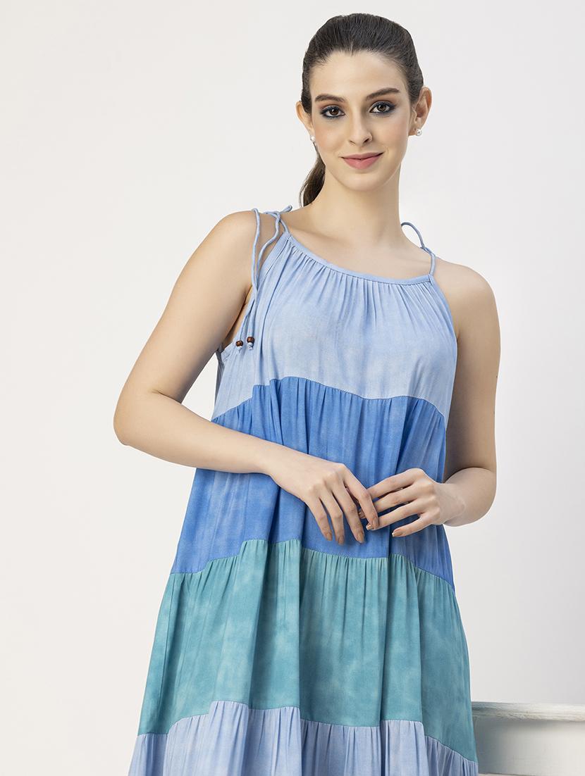 women halter neck tiered maxi dress - 20765892 - Standard Image - 5
