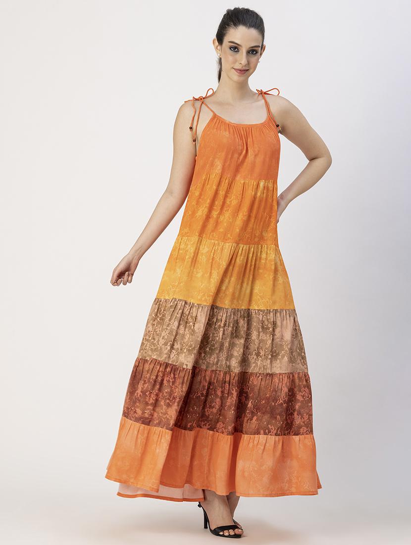 women printed sleeveless tiered dress - 20765893 - Standard Image - 3