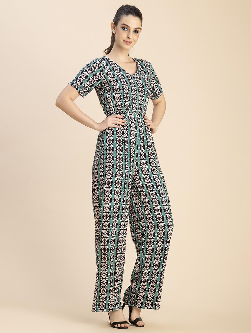 women multicolored printed full leg jumpsuit - 20765914 - Standard Image - 3