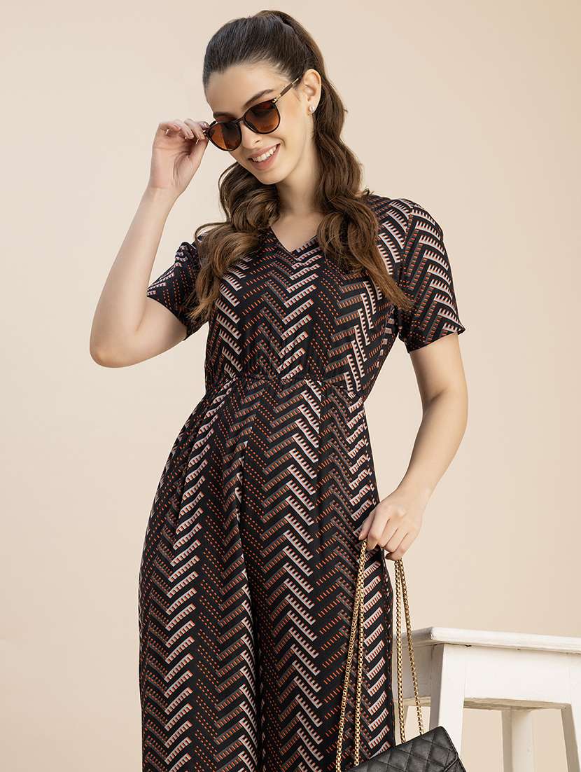 women printed full length jumpsuit - 20765915 - Standard Image - 5