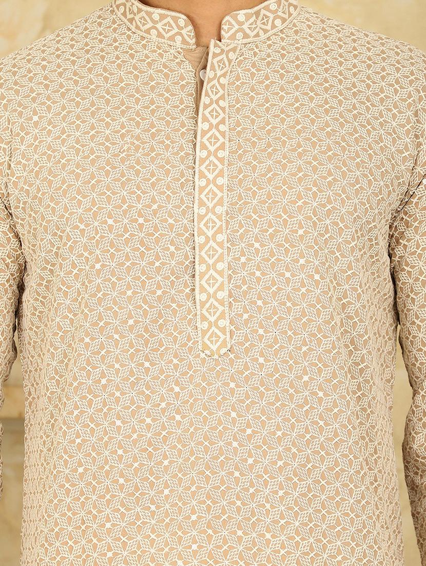 men embroidered long sleeve kurta - 20766342 - Standard Image - 5