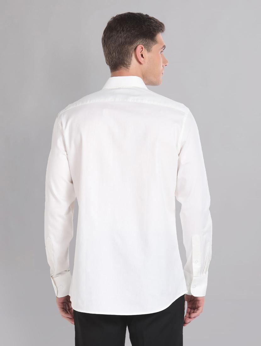 solid white pocket detailed formal shirt - 20766971 - Standard Image - 3
