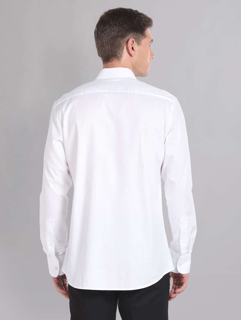 solid white pocket detailed formal shirt - 20766973 -  Standard Image - 3