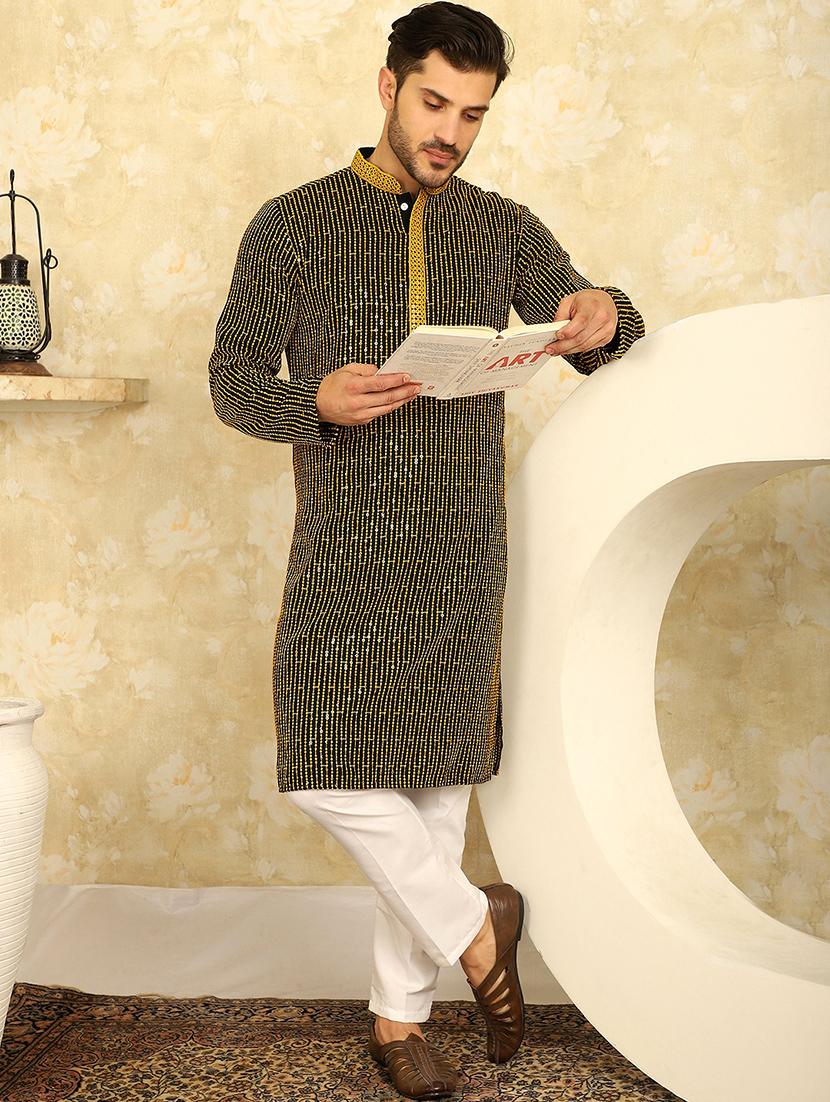 yellow viscose kurta pyjama ethnic wear set - 20767174 - Zoom Image - 0