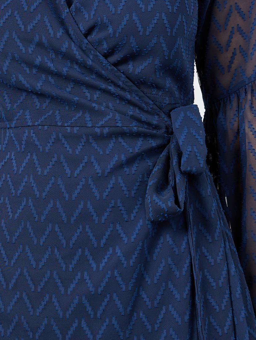 women blue self-designed wrap dress - 20767227 - Standard Image - 3