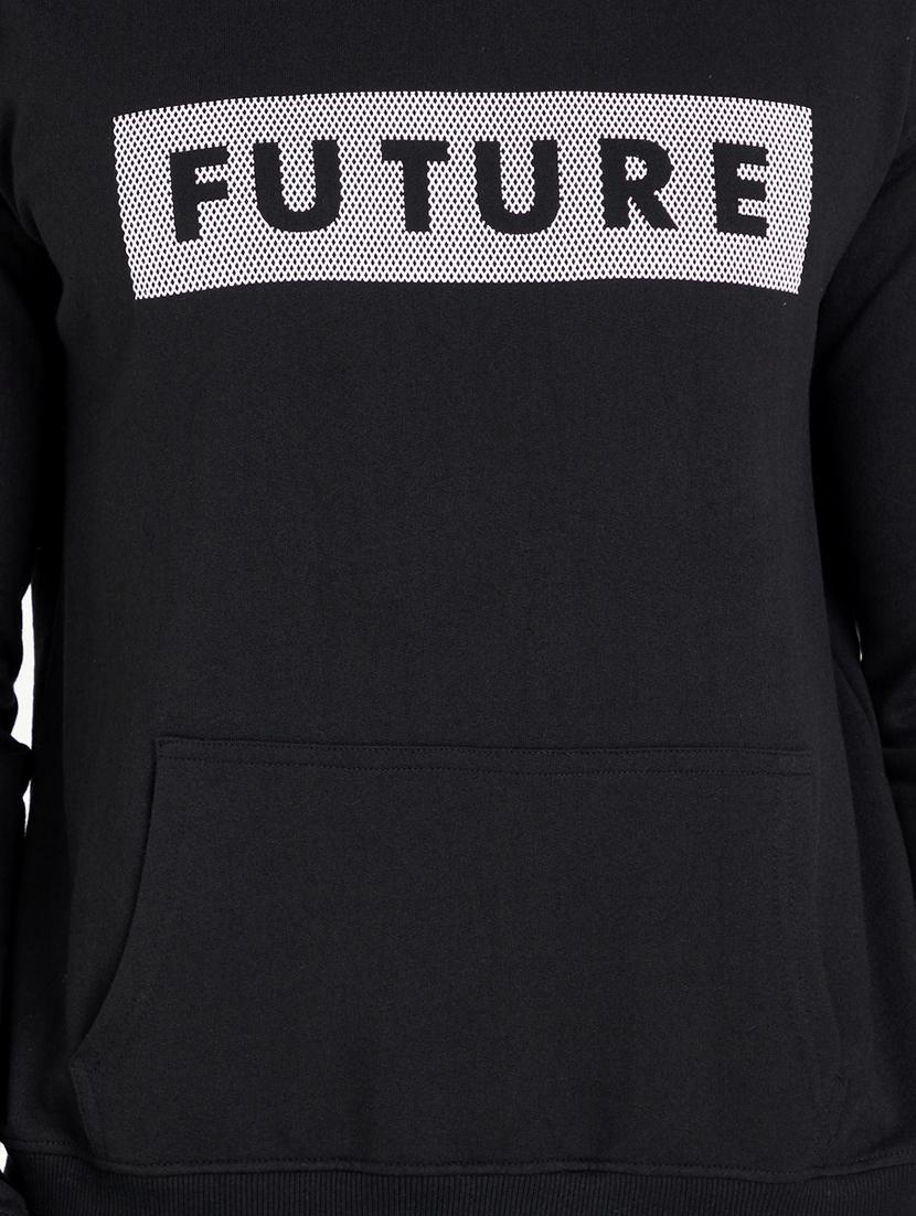 hooded neck chest printed sweatshirt - 20767306 - Standard Image - 3